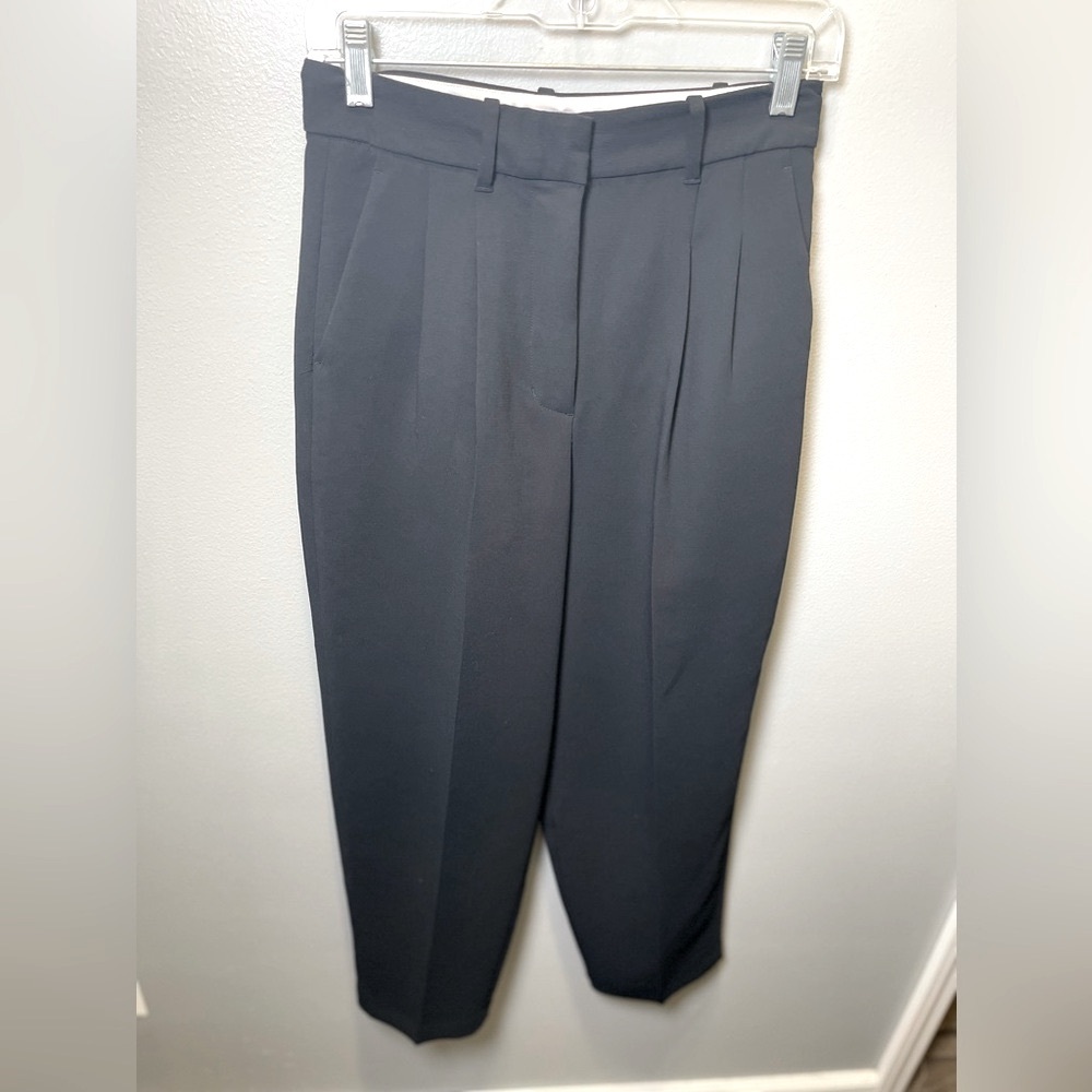 Aritzia Wilfred Vogue Pants Size 6 Black Plated Wool Women's